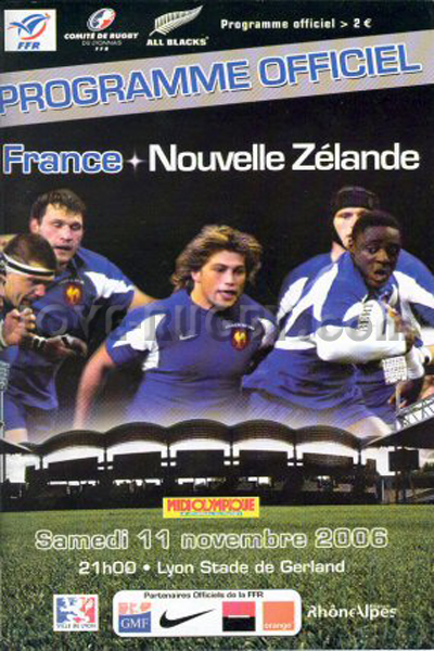 2006 France v New Zealand  Rugby Programme